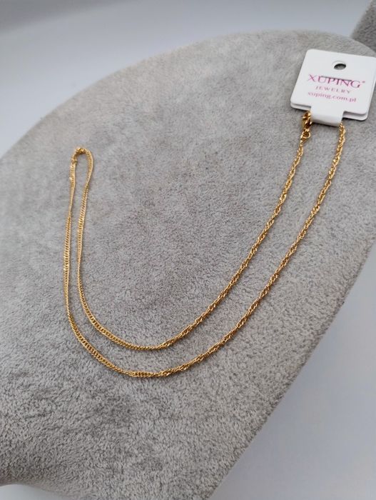 Łańcuszek Xuping singapurka pozłacana 14 k 50 cm