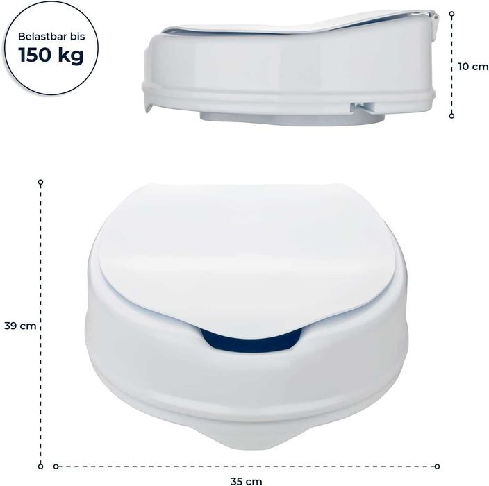 Podwyższenie deski sedesowej z pokrywą dla seniorów  (10 cm)