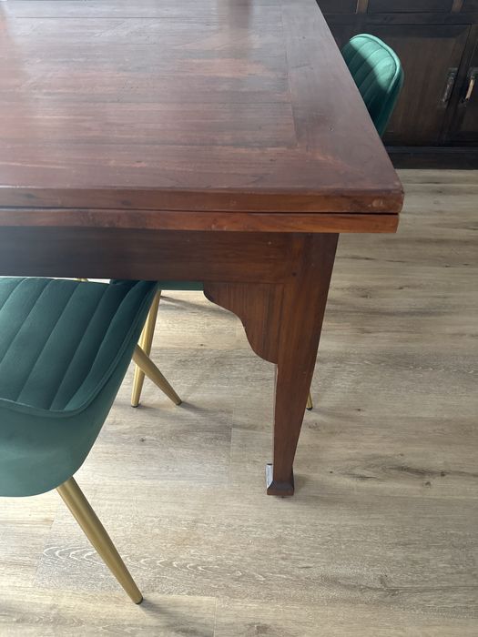 Mesa de jantar 120*120 / 120 * 220 cm em madeira maciça