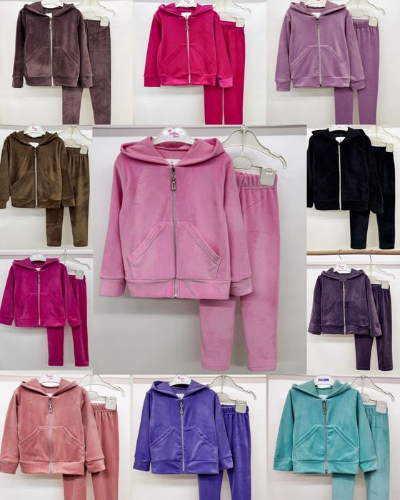 Костюм велюровий для дівчинки лосіни худі