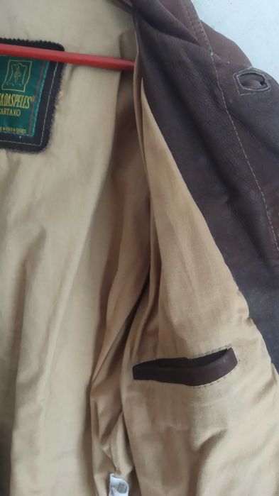 Casaco de pele castanho