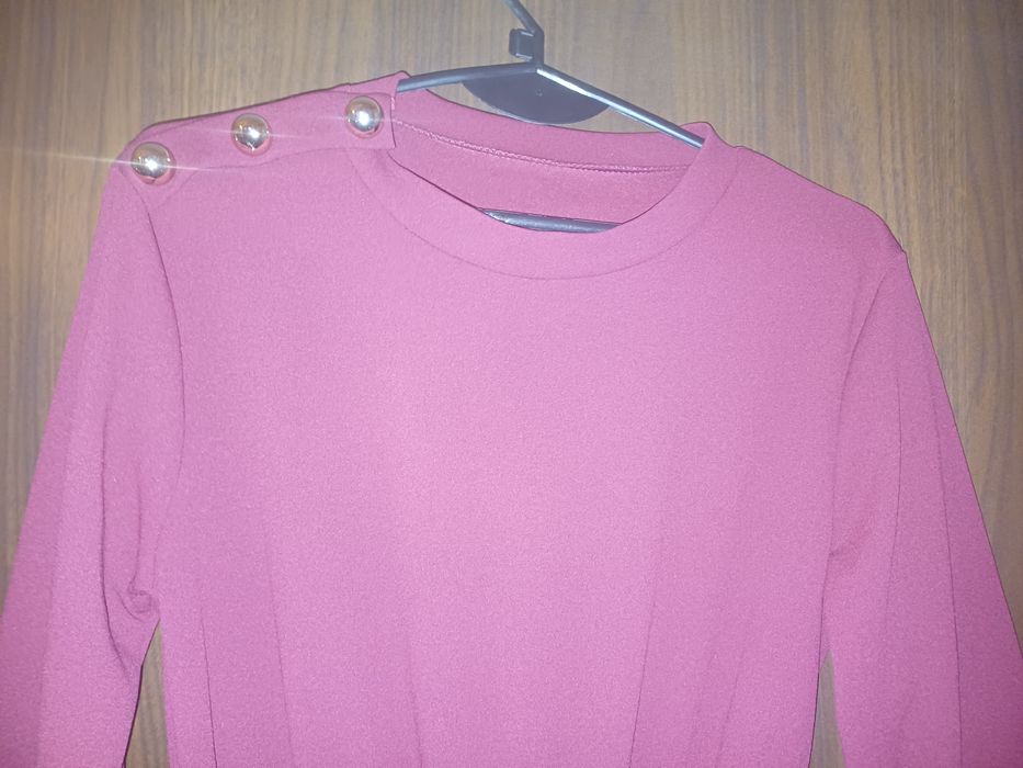 Sukienka solejka bordowa midi 38/40 (M/L) - Moda Włoska