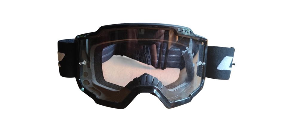 GOGLE LS2 CHARGER CZARNE Black CLEAR VISOR Motocyklowe Enduro Cross