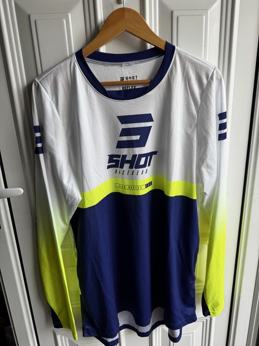 Conjunto Motocross SHOT Race Gear Azul/Branco/Flúor – NUNCA USADO
