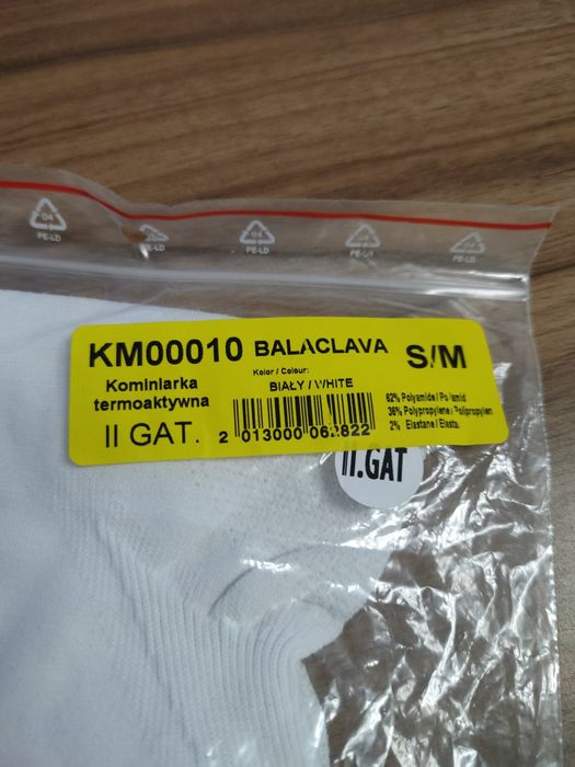 Kominiarka biała Brubeck blaclava S/M