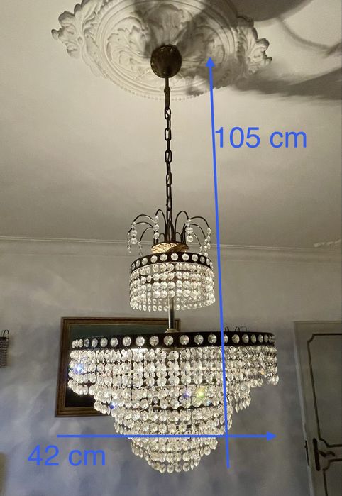 Candeeiro lustre de teto e 2 apliques