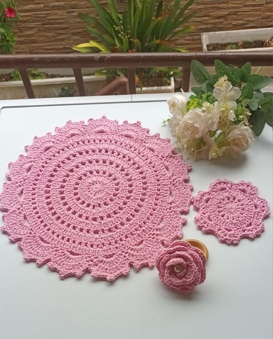 Individual de mesa em croché (Sousplat)