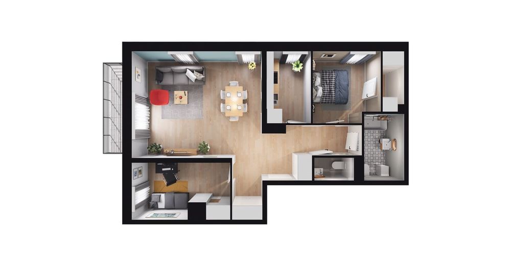 3-pokojowe mieszkanie 66m2 + balkon