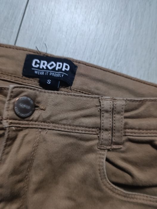 Spodnie brązowe jesienne do kostek Cropp s 36