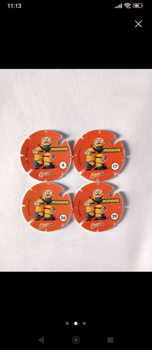 Tazos Minions Coleção 4 Unidades