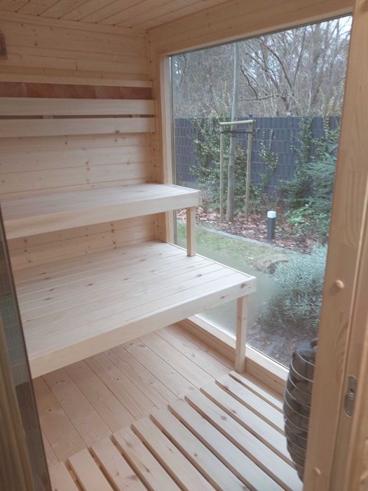 Sauna Zewnętrzna Nowoczesna z Przedsionkiem