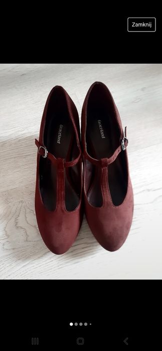 Bordowe czółenka grecland