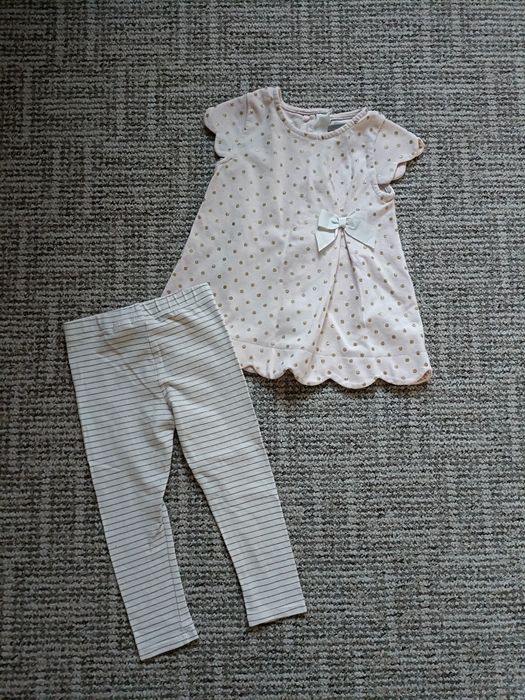Zestaw dla małej dziewczynki tunika i legginsy