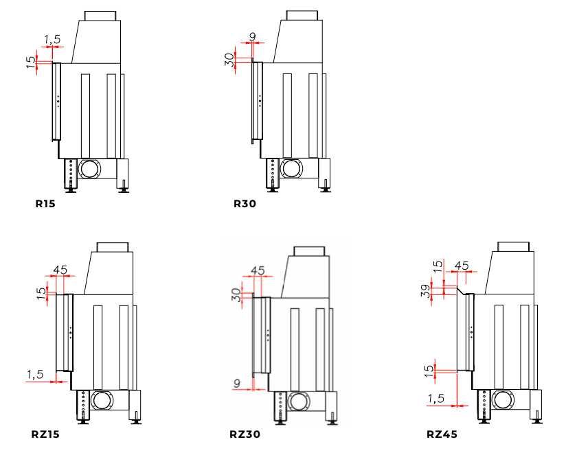 Wkład Kominkowy  Unico Dragon 2B Narożny
 Montażem