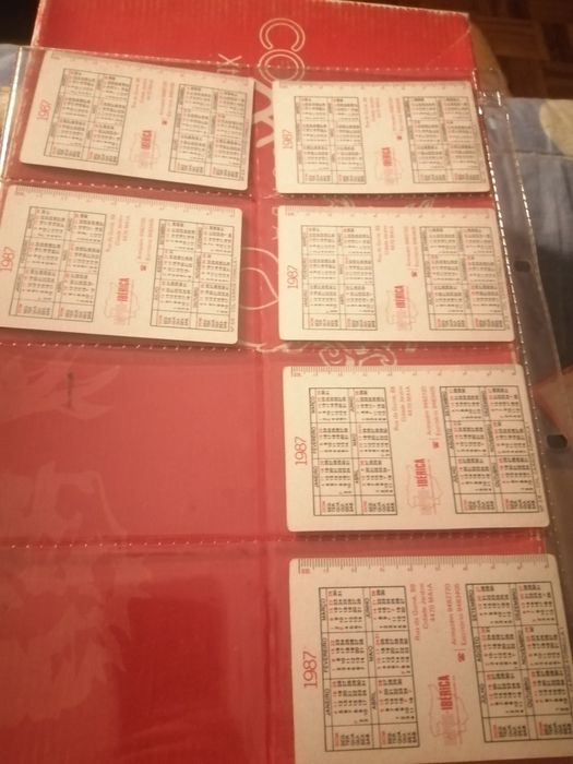 Calendários de bolso (1987) | Carros Fórmula 1