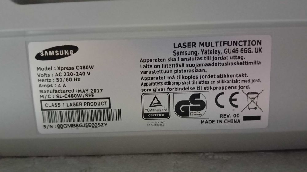 Impressora Laser Samsung Xpress C480W