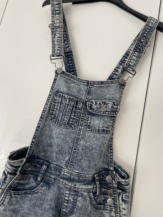 Jeansowe spodnie ogrodniczki XS/S 34/36 Haromony + USA