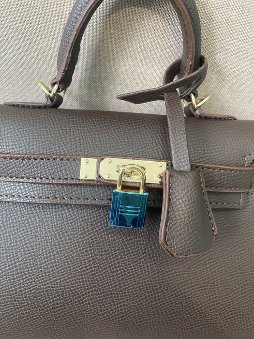 Сумка в стилі hermes kelly шоколадний