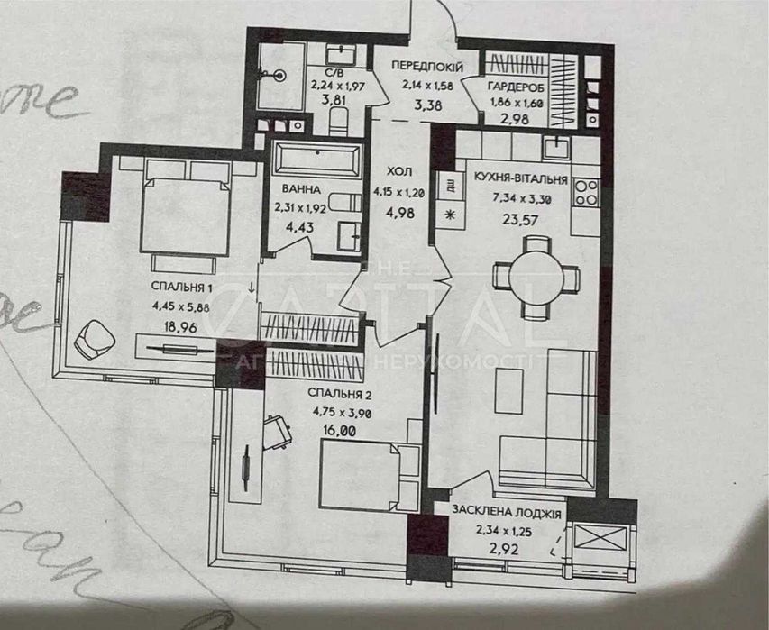 2-rooms apartment apartment by the address st. Bulvar Druzhby Narodov (area 81 m²) - Atlanta.ua - photo 11