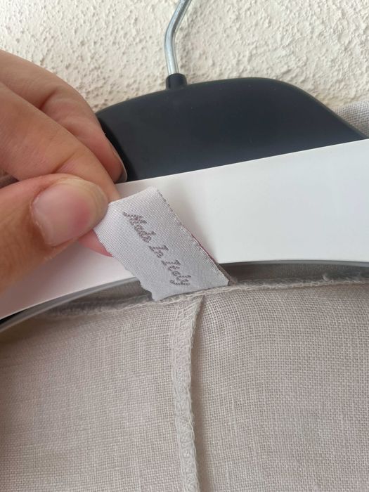Lniana marynarka kardigan szeroki podpinany rękaw