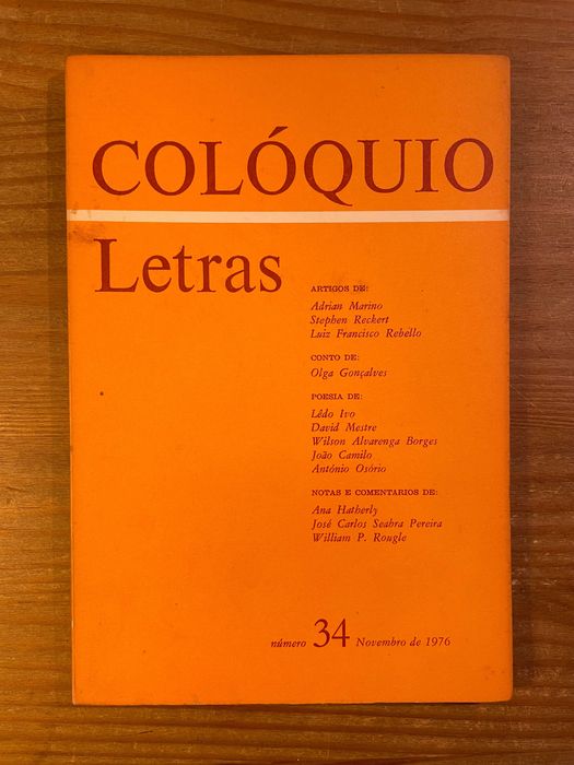Colloquium - Letters - Issue 34 (Free Shipping) Olga Gonçalves
