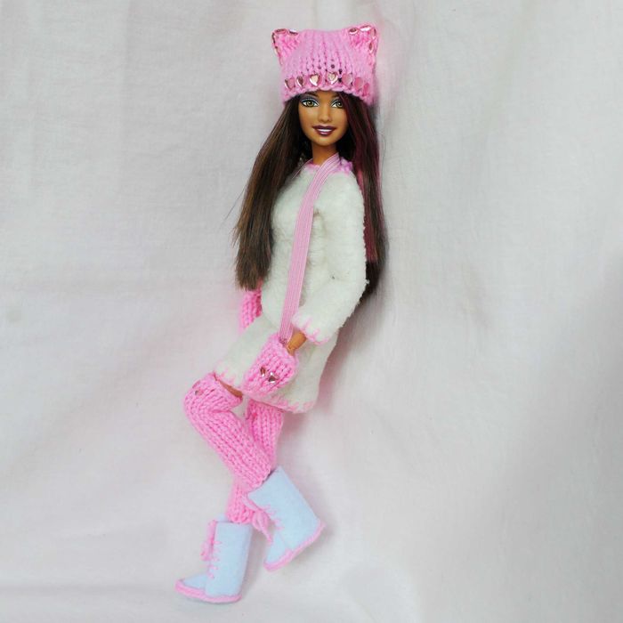 Зимний хендмейд образ одежда для куклы Барби Кошечка