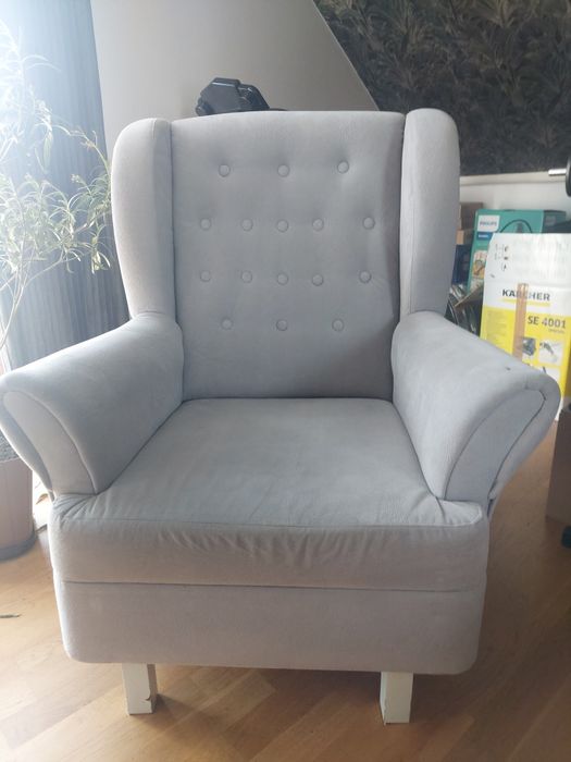 Fotel uszkak SZARY