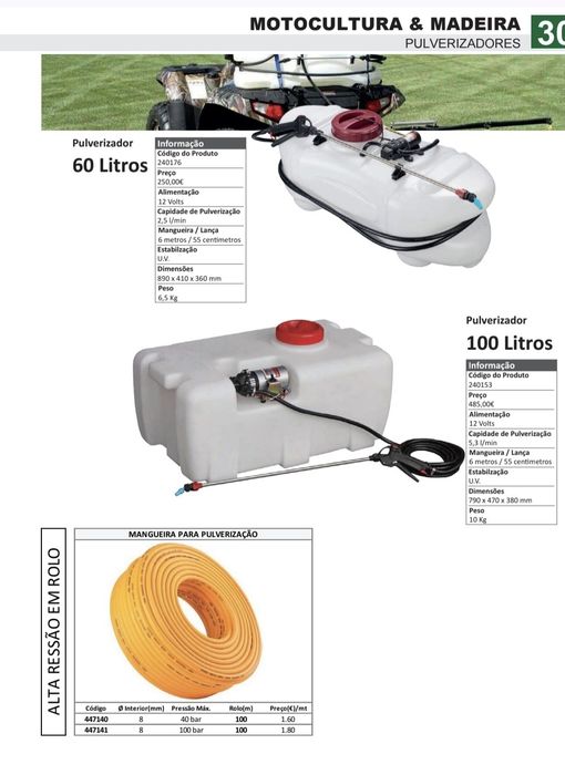 Pulverizador 60 ou 100 litros