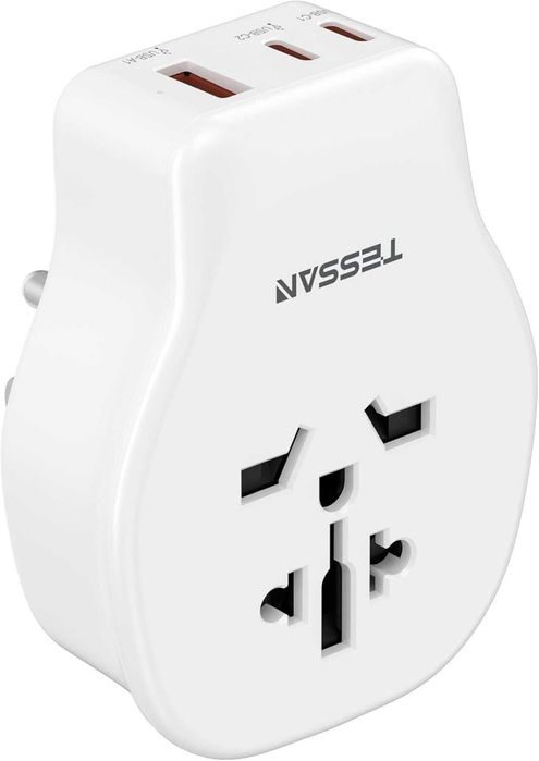 TESSAN Adapter USA Niemcy Wtyczka, 4 w 1 Adapter Podróżny USA z 2 USB