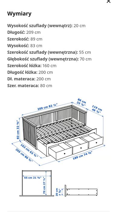Łóżko Hemnes białe