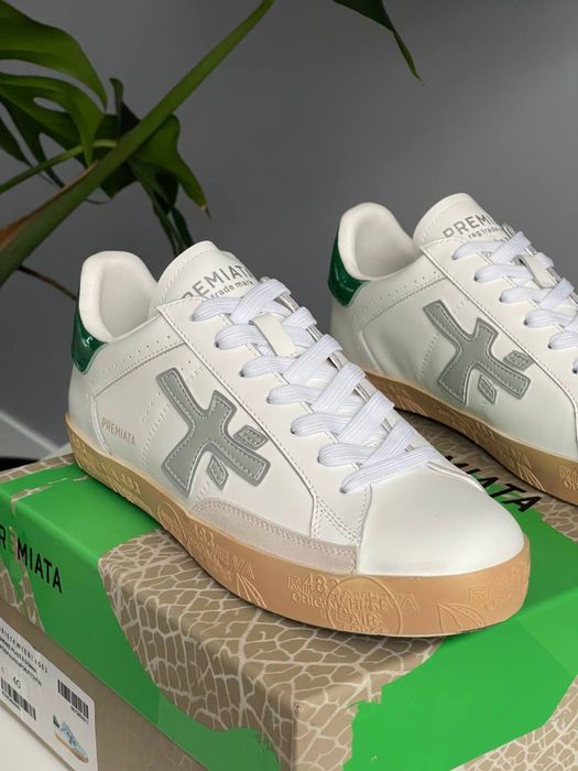 Кросівки Чоловічі Premiata Stevend White Green Grey Beige  41-45 Топ