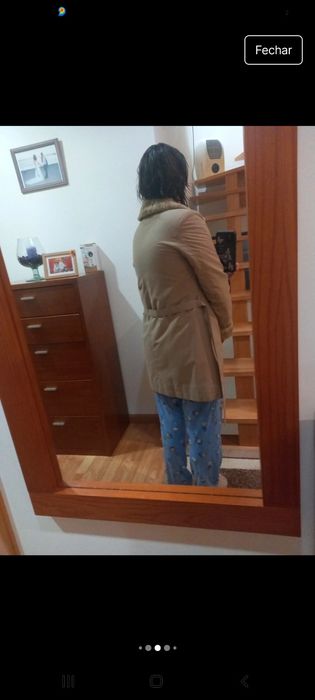 Casaco acolchoado com pelo sintetico