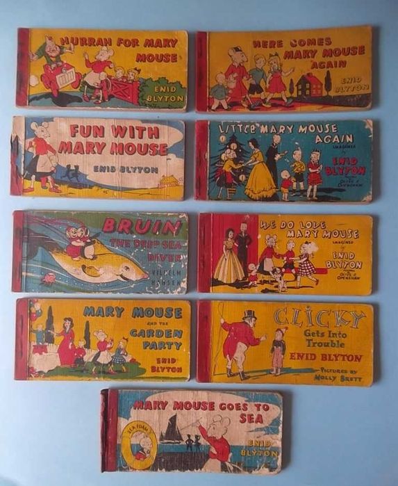 Livros infantis dos anos 50 ENID BLYTON Mary Mouse Books 9 LIVROS