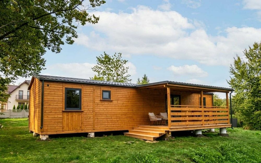 domek modułowy szkieletowy drewniany 41,6m2  wielosezonowy