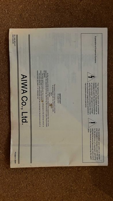 Manual Proprietário Aiwa AD-F990