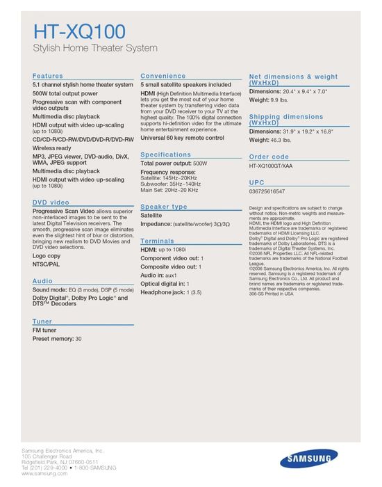 Home Cinema HT-XQ100