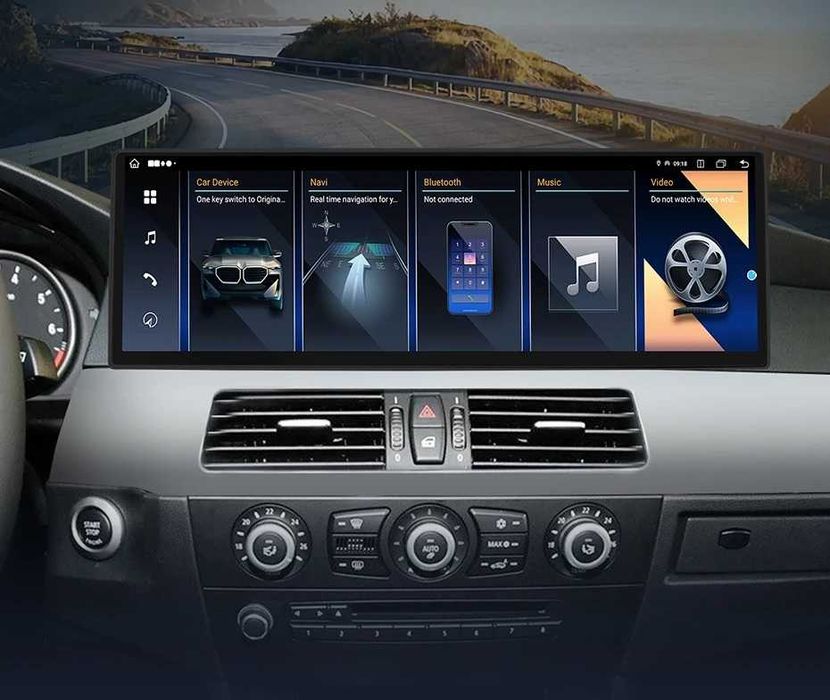 CarPlay Android Auto Radio GPS Nawigacja DAB+ Opcja WiFi 4G USB MP3 YouTube Bluetooth Android BMW 3 E90 E91 E92 E93 BMW 5 E60 E61 E63 E64 14,9 cala