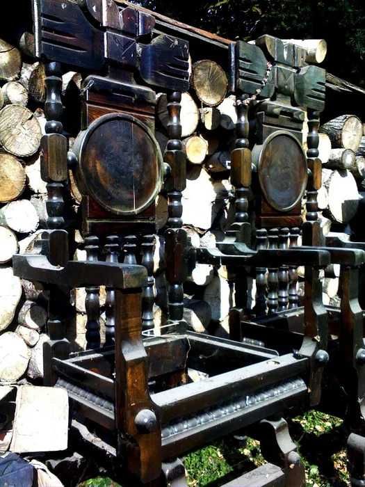 Деревянное кресло стул царский трон