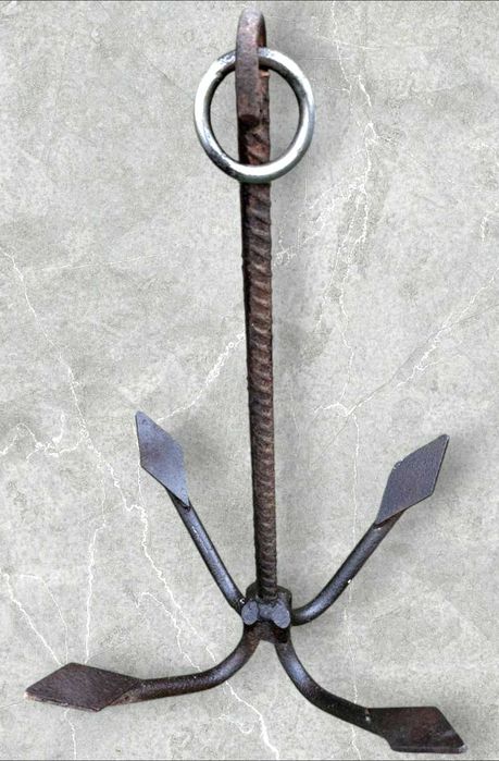 Ancora de barco antiga operacional 54X105 cm