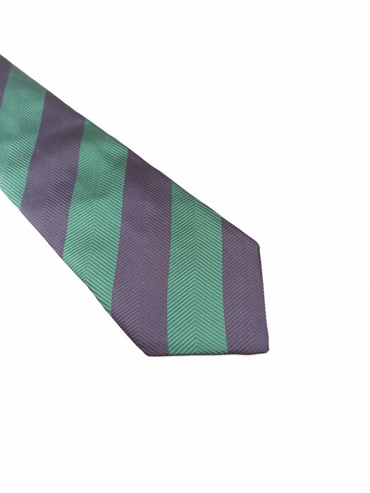 Riorgio Redaelli granatowy jedwabny krawat w paski regimental sap85