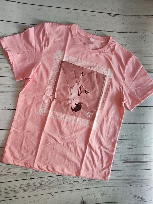 Różowa koszulka t-shirt Olivia Rodrigo you look pretty sad bawełna mer