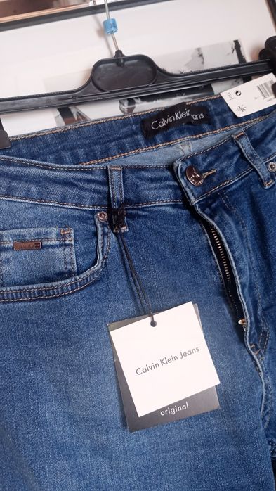 Dżinsy CK xl 32 rozm. skiny jeansy nowe wysoki stan
