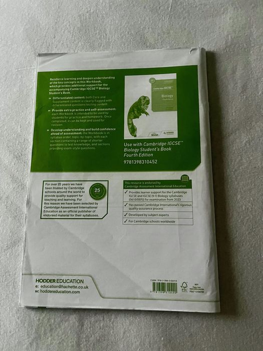 biology for IGCSE Cambridge with workbook