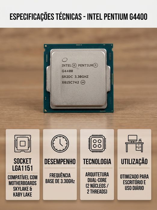Processador Intel Pentium G4400 3.30GHz (Socket LGA1151) — Como Novo