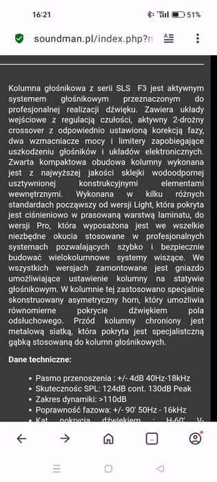 Kolumny Soundman  SLS  F3