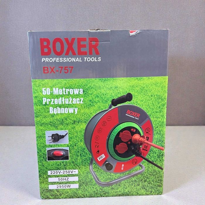 Solidny Przedłużacz bębnowy 50 m 3×2,5 mm na bębnie metalowym 4 gniazd