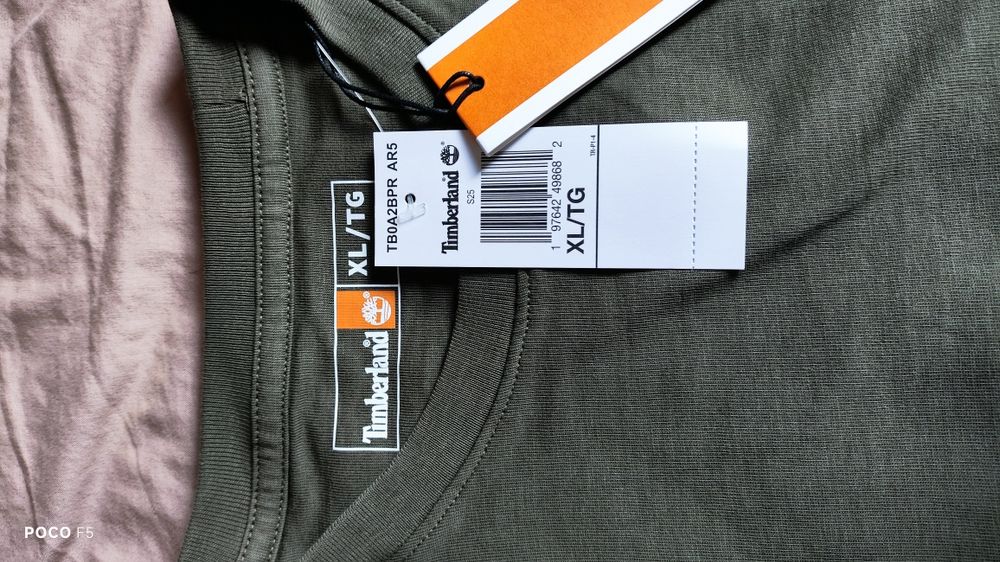 Timberland khaki oliwkowy t-shirt rozm XL