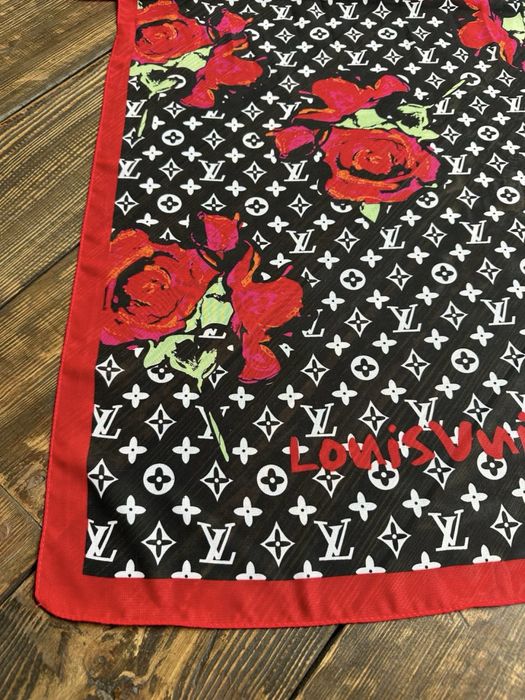Шифоновий платок шарф хустка louis vuitton