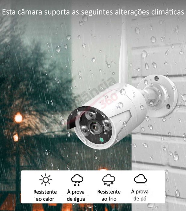 Sistema de Vigilância WiFi 8 Canais com Monitor 12”+ 4 Câmaras 3MPNOVO
