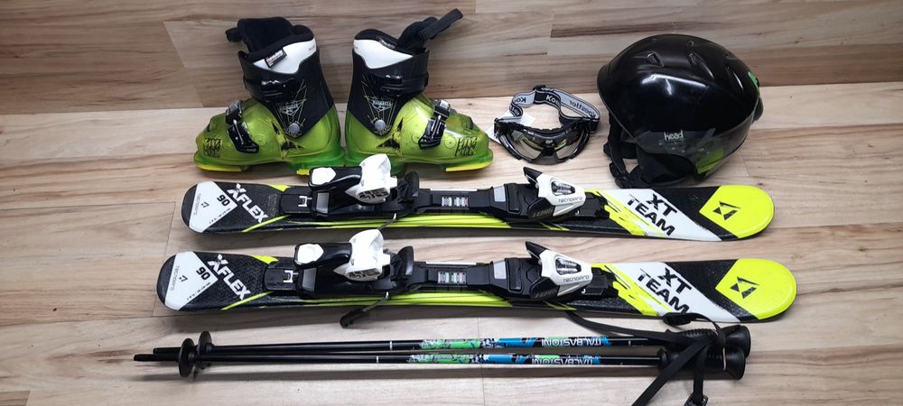 Komplet 90cm  TECNOPRO XT Buty 29 Kask Kijki Gogle